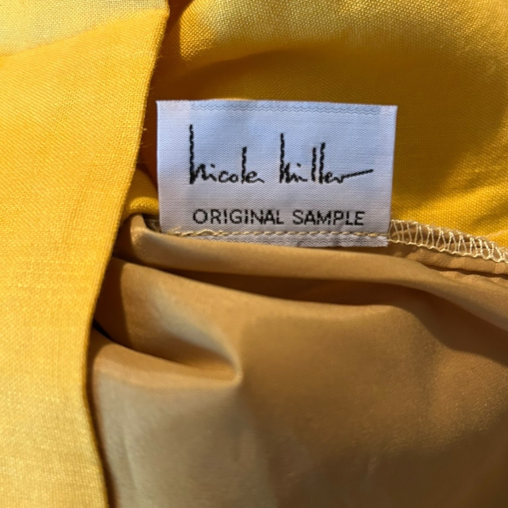 Nicole Miller Yellow Stretch Puff Sleeve Lauren Original Sample Dress XS… - Picture 14 of 15